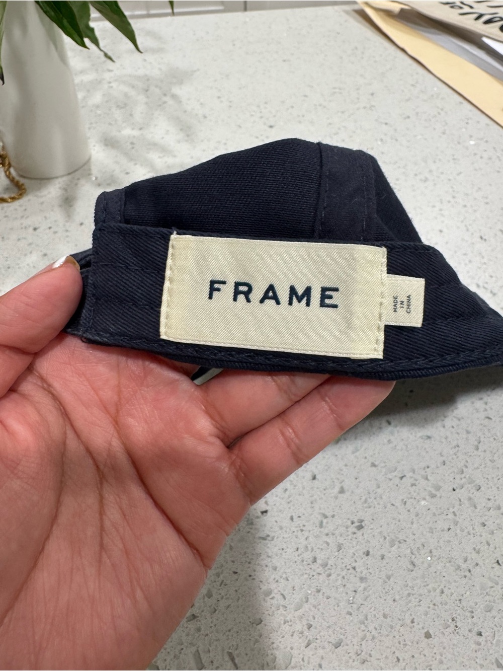 Frame Denim Navy Ritz Paris Embroidered Cap - Picture 4 of 4